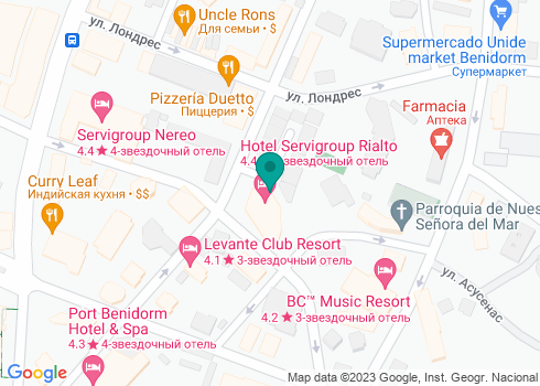 Hotel Servigroup Rialto en Benidorm - на карте