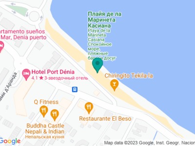 Playa de la Marineta Casiana на карте Playa de la Marineta Casiana на карте