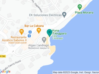 Бухта Ль´Андраго (Cala L´Andragó) на карте Бухта Ль´Андраго (Cala L´Andragó) на карте