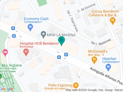 Роды в Бенидорме - на карте