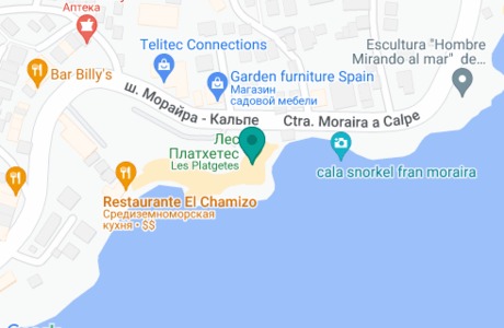 Пляж Лес-Платхетес (Playa Les Platgetes) на карте