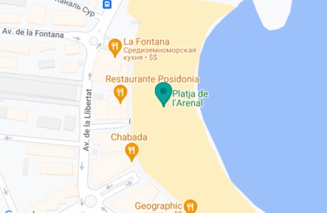 Пляж Эль Ареналь на карте